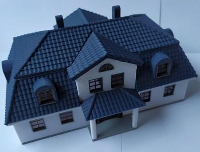 House with carport H0-scale by Depronized remix
