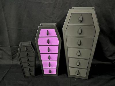 Gothic Coffin 6 Drawer Jewelry & Trinket Boxes