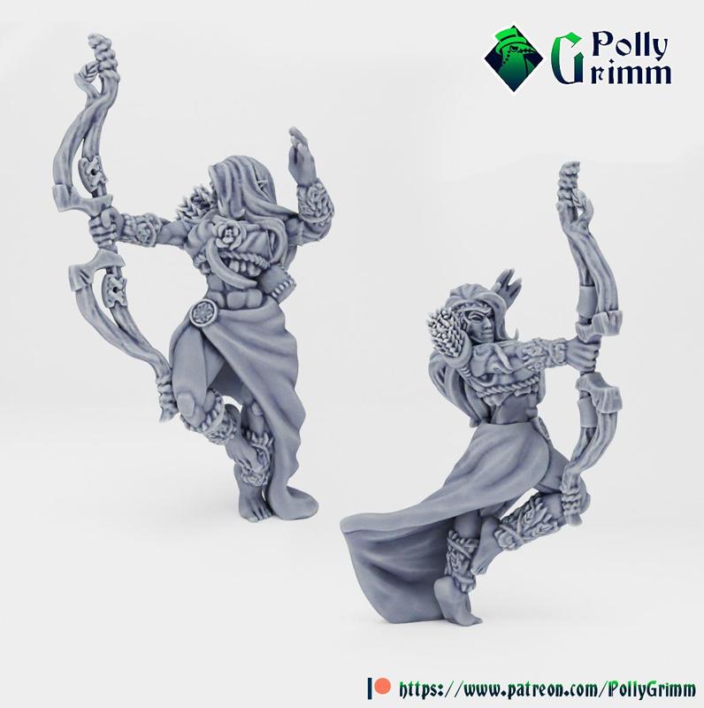 Tabletop fantasy miniature. Nymphs set. Dryad warrior