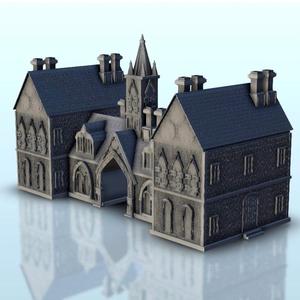 Gothic building with arch 2 - Flames of war Bolt Action Desertic Modern Warhammer