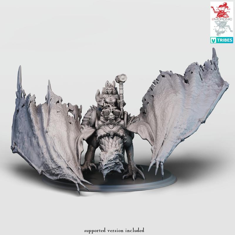 Dwarf Queen Riding White Dragon