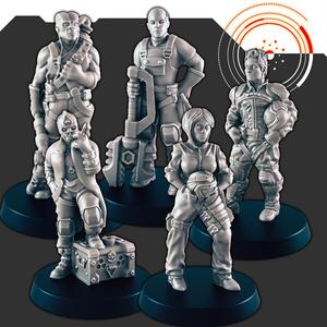 Sci-Fi Dock Workers and Pilots [Support-free]