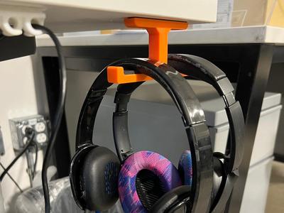 Dual Headphone Hook Under Desk Anchor