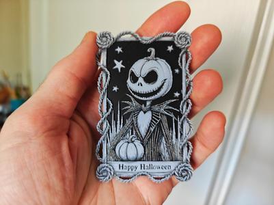 Micro Pumpkin Jack Skellington Halloween Card