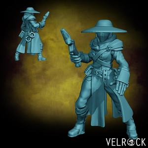 Female Bounty Hunter Wizard with Wand (PRESUPPORTED)