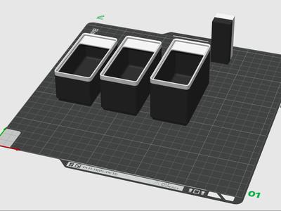 Gridfinity 2x1 Two-Tone Box with Varying Heights