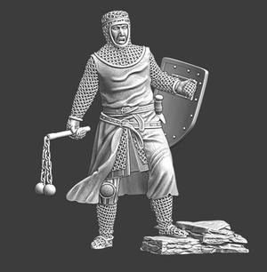 Medieval knight with flail