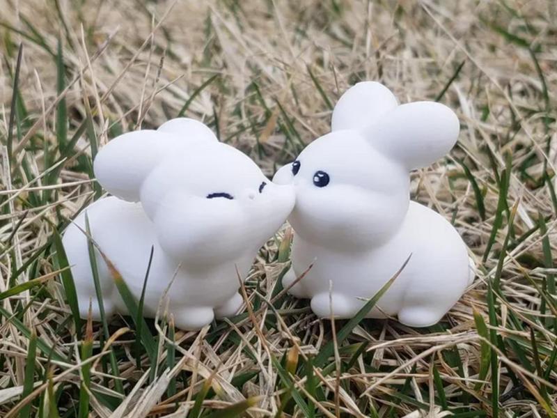 Cute Cheeky Bunnies (keychain or figurine)