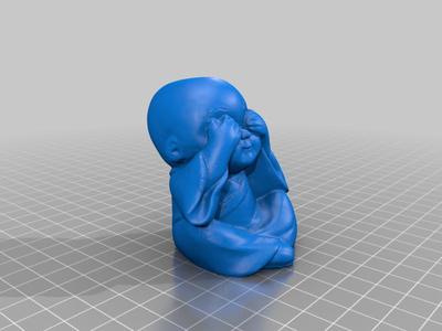 Buddha covering eyes smooth