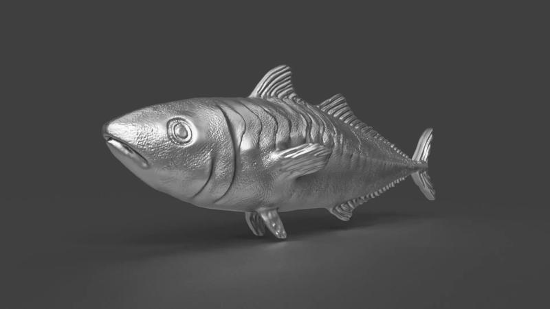 Silver Mackerel Sardine Statue