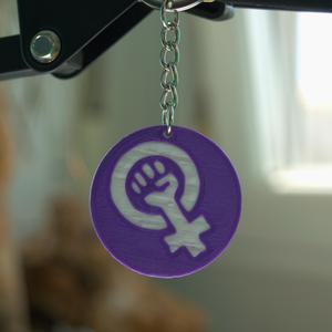 Feminist keychain fist in the air