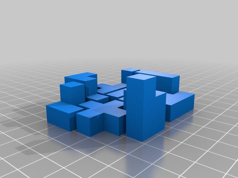 Solid version of "Tetris" 3D puzzle (21 pieces)
