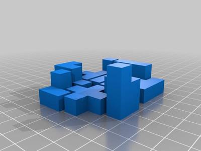 Solid version of "Tetris" 3D puzzle (21 pieces)
