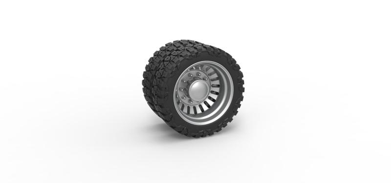 Diecast Rear semi wheel for pickup Version 12 Scale 1:25