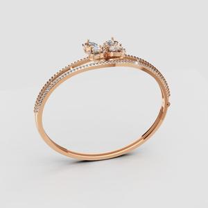 3D Printable Jewelry design of Bangle with diamonds
