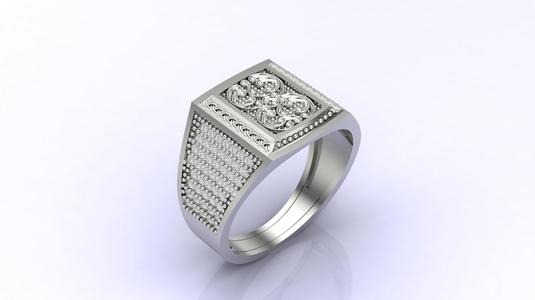 Gents Ring Print Ready STL 3DM Gents Rings Diamond Men Ring 3D print model