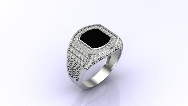 Gents Ring Print Ready STL 3DM Gents Rings Diamond Men Ring 3D print model