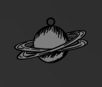 Double Ringed Planet Pendant, Necklace