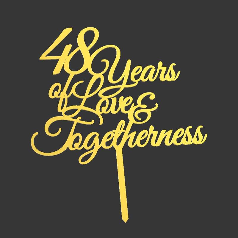 48 Years Of Love And Togetherness Cake Topper