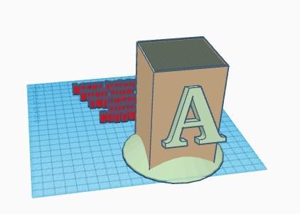 A Organizer holder for pens and pencils Initials A -- Porta penne e matite Iniziali A