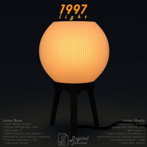 3D Print STL Files - Nordic Ribbed Sphere Lamp
