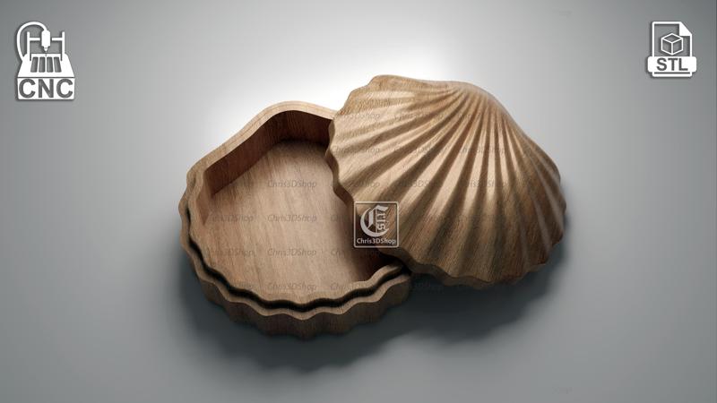 Sea Shell Jewelry Box - Files for CNC and 3D Printer