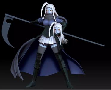 Lala-Chan 3D print anime statue with scythe