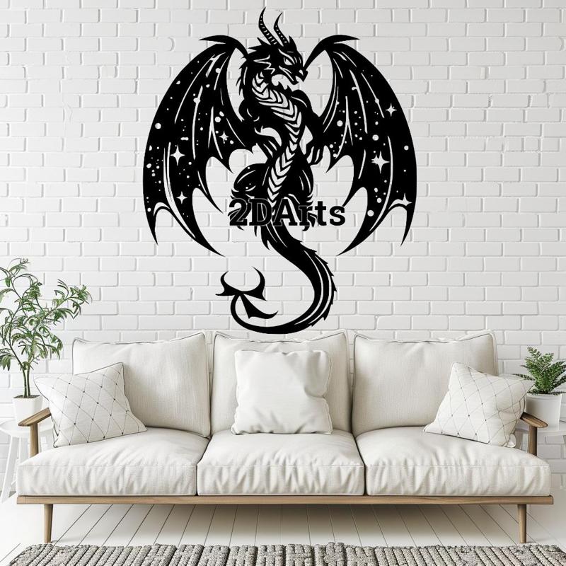 Universe Space Dragon 2D Wall Art/Window Art - Digital STL & SVG File