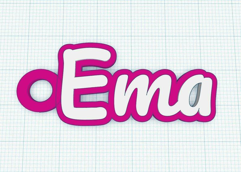 Fancy Keychain Name Tag - Ema