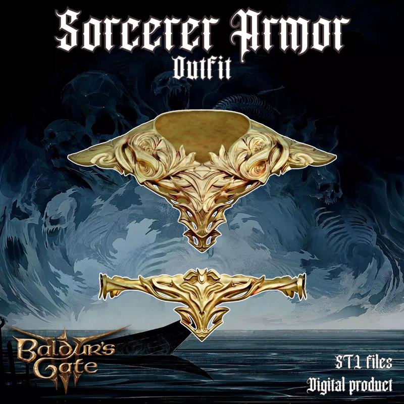Fantasy Sorcerers Robe Armor Parts Baldurs Gate 3