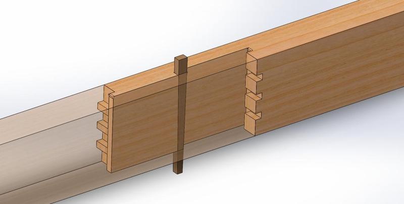 Japanese Sashimono Large Beam Joinery