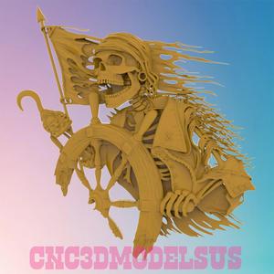 pirate skeleton 3D MODEL STL FILE FOR CNC ROUTER LASER