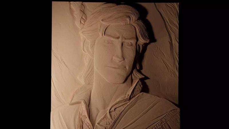Flynn Rider Tangled CNC 3d Print High Relief Sand Casting