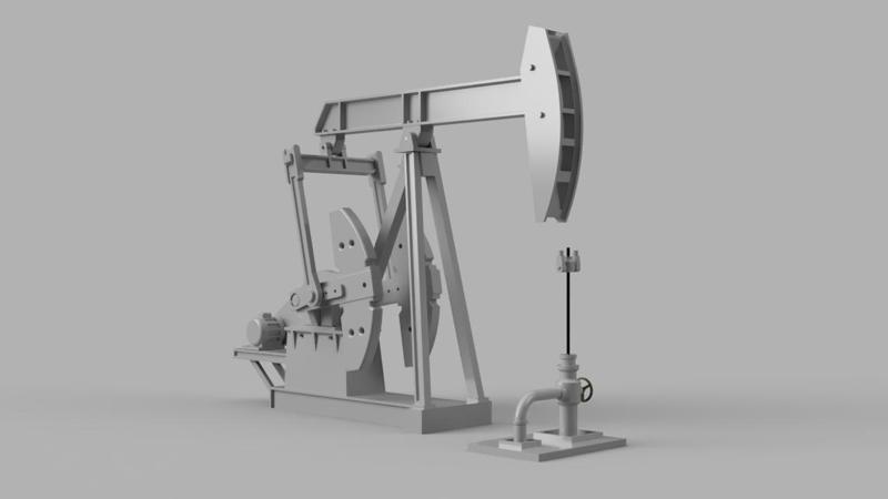 Pumpjack model, HO scale, motorized