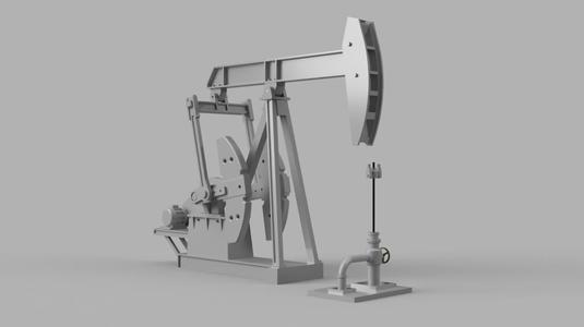 Pumpjack model, HO scale, motorized