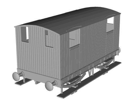 NBR diag 21 goods brake van 1/100 scale