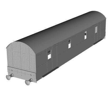 LMS 42ft bogie utility van d2023 1/100 scale
