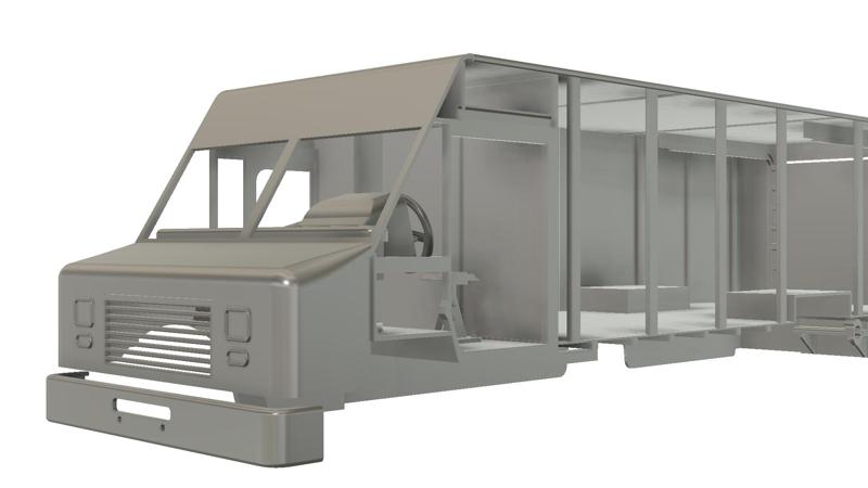 1/14 scale 22ft step van for tamiya semi trucks