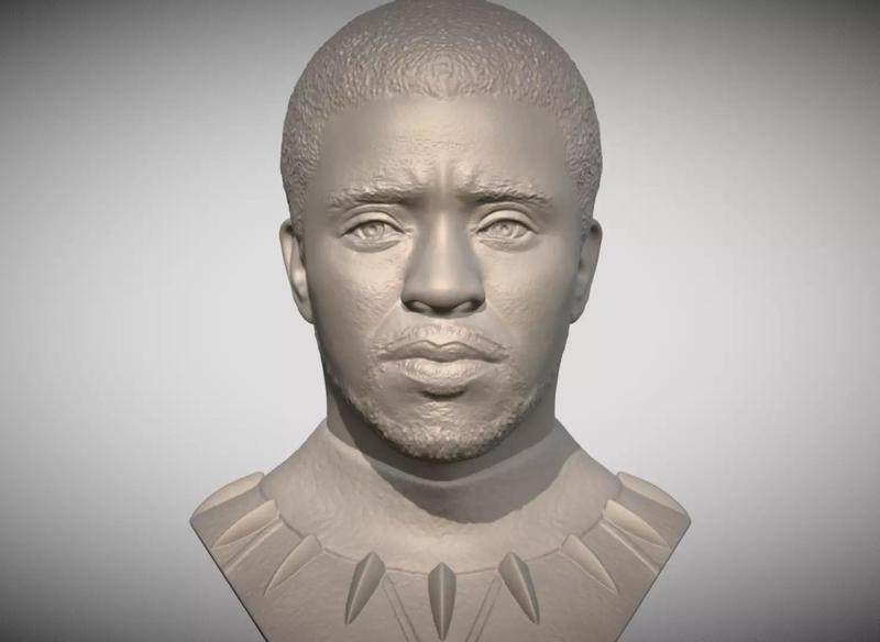Chad Boseman Black Panther bust 3D printing ready stl obj