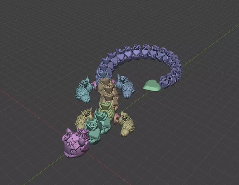 Articulated Valentine baby heart dragon