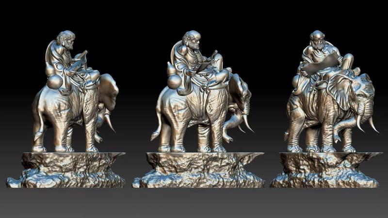 Arhat riding elephant