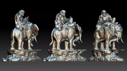 Arhat riding elephant