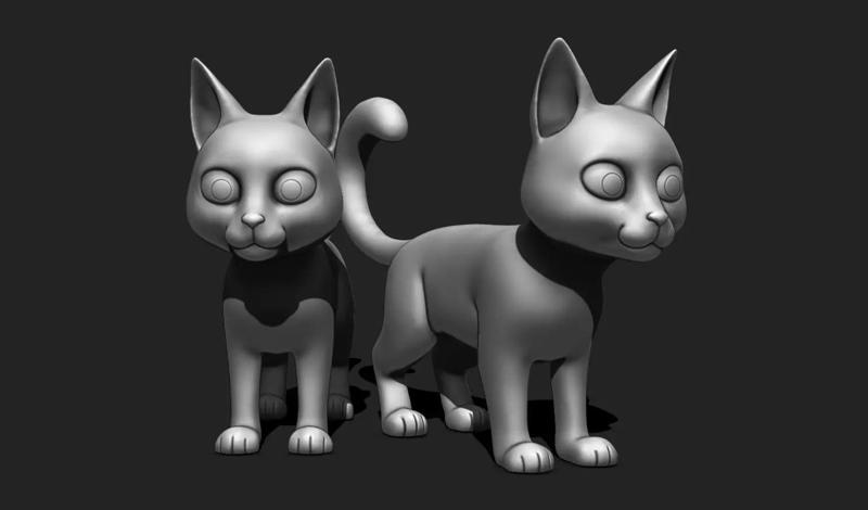 Cartoon Cat for 3D Printing