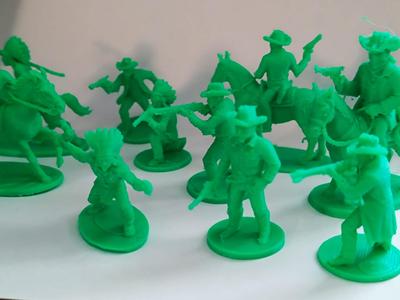 Plastic toy Cowboys and Indians from the Wild West