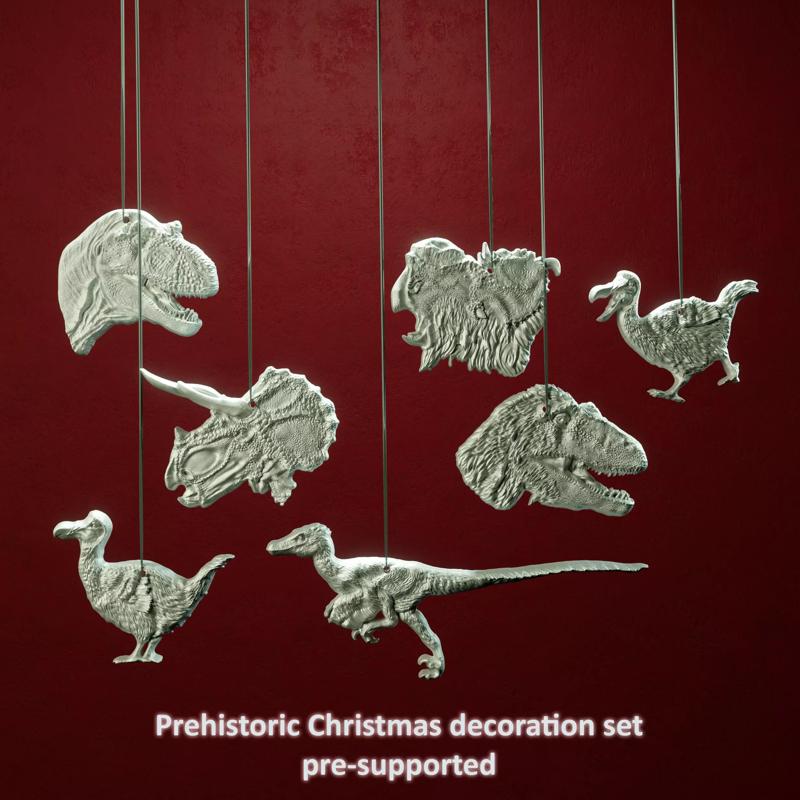 Prehistoric Christmas decoration set - pre-supported