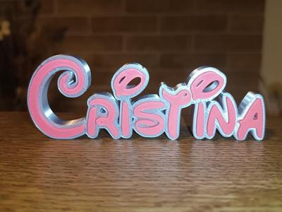 Disney Name Sign Cristina Kid Room Wall Decor Tag 