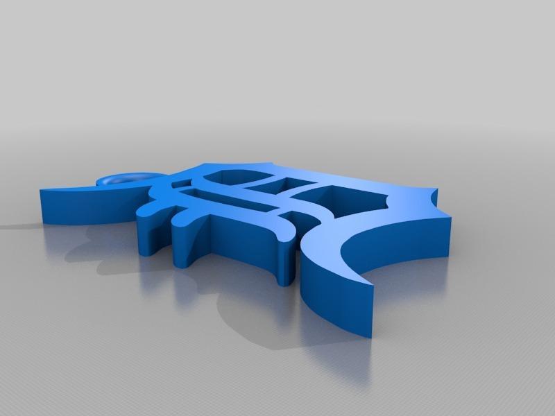 English D Keychain (Detroit Tigers)