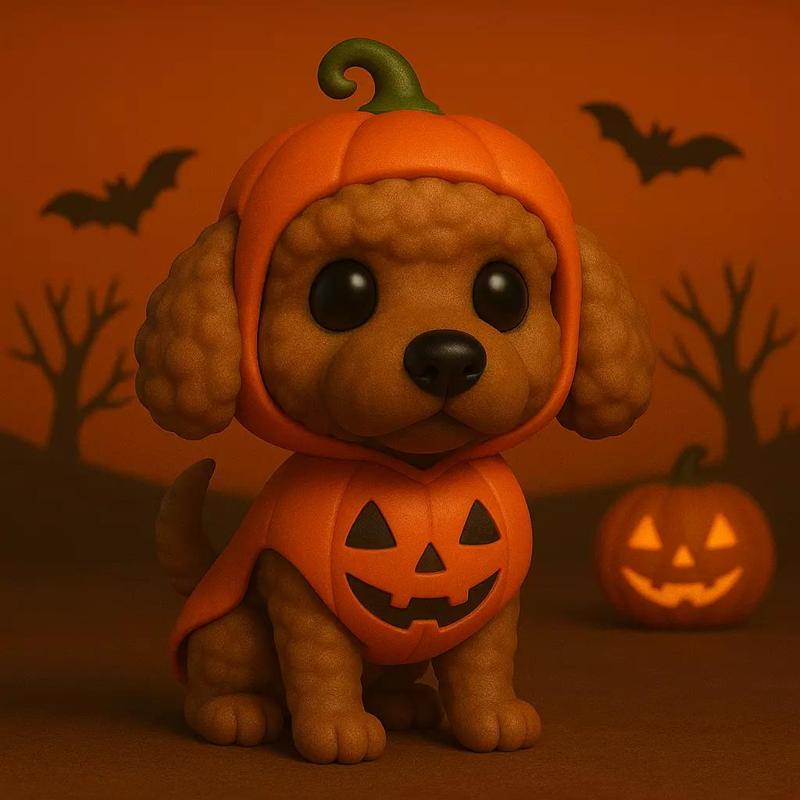 Poodle Calabaza de Halloween