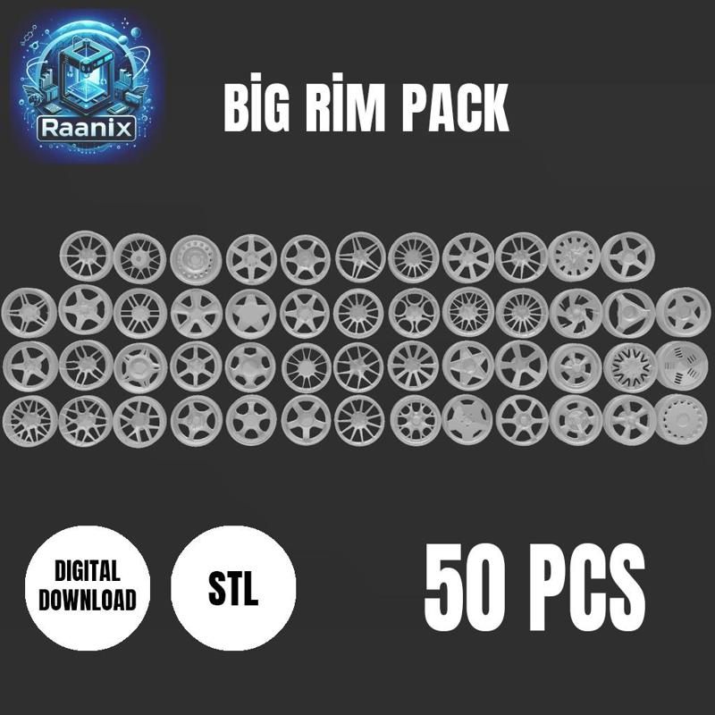 50 PCS HOT WHEELS BIG RIM PACKAGE 1/64