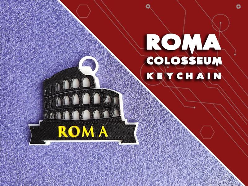 Roma Colosseum keychain with customizable colors